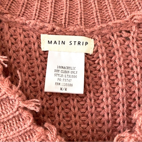 Main Strip Pink Distressed Sweater Medium - Picture 3 of 6
